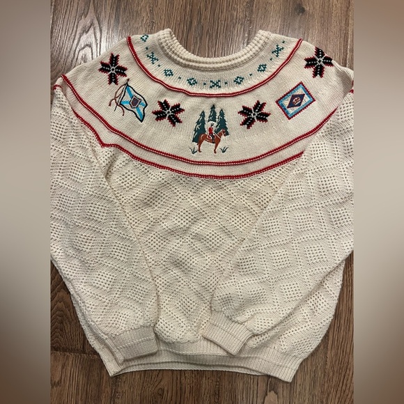 Woolrich Sweaters - Women's Vintage Woolrich Wool Sweater Medium Horse Equestrian Rare EUC